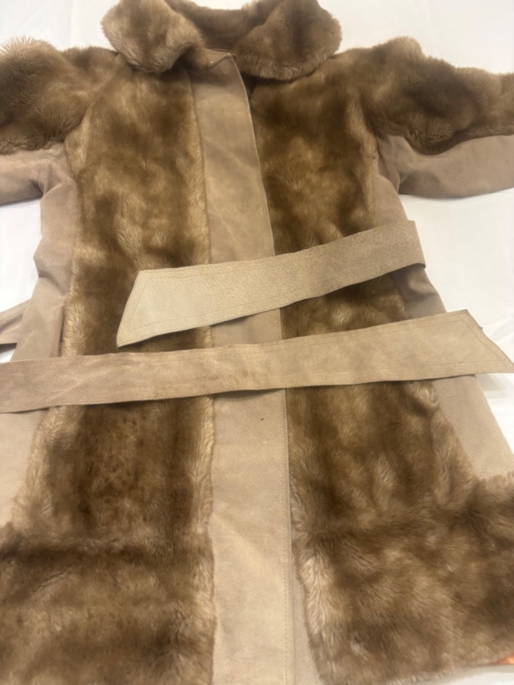 Lilli Ann Coat Vintage Faux Fur Brown Old Money 1960’s Glam Mob Wife Maximalist